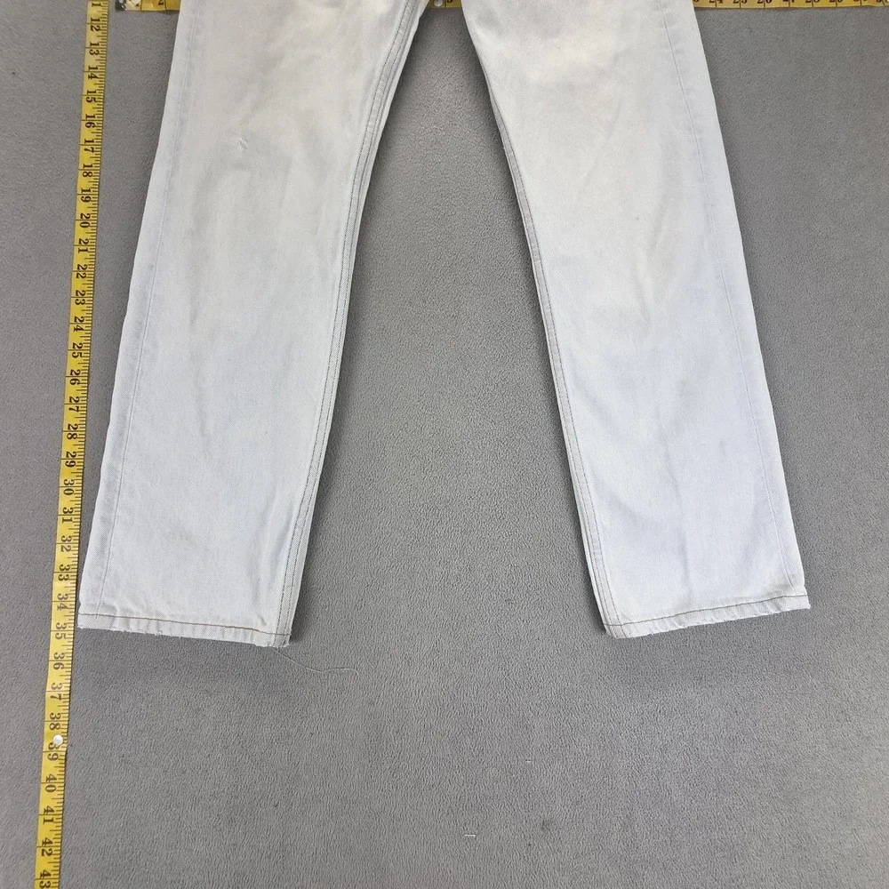 Vintage Levis 501 Jeans Mens White Button Fly Made in USA 90s Fits 27x29